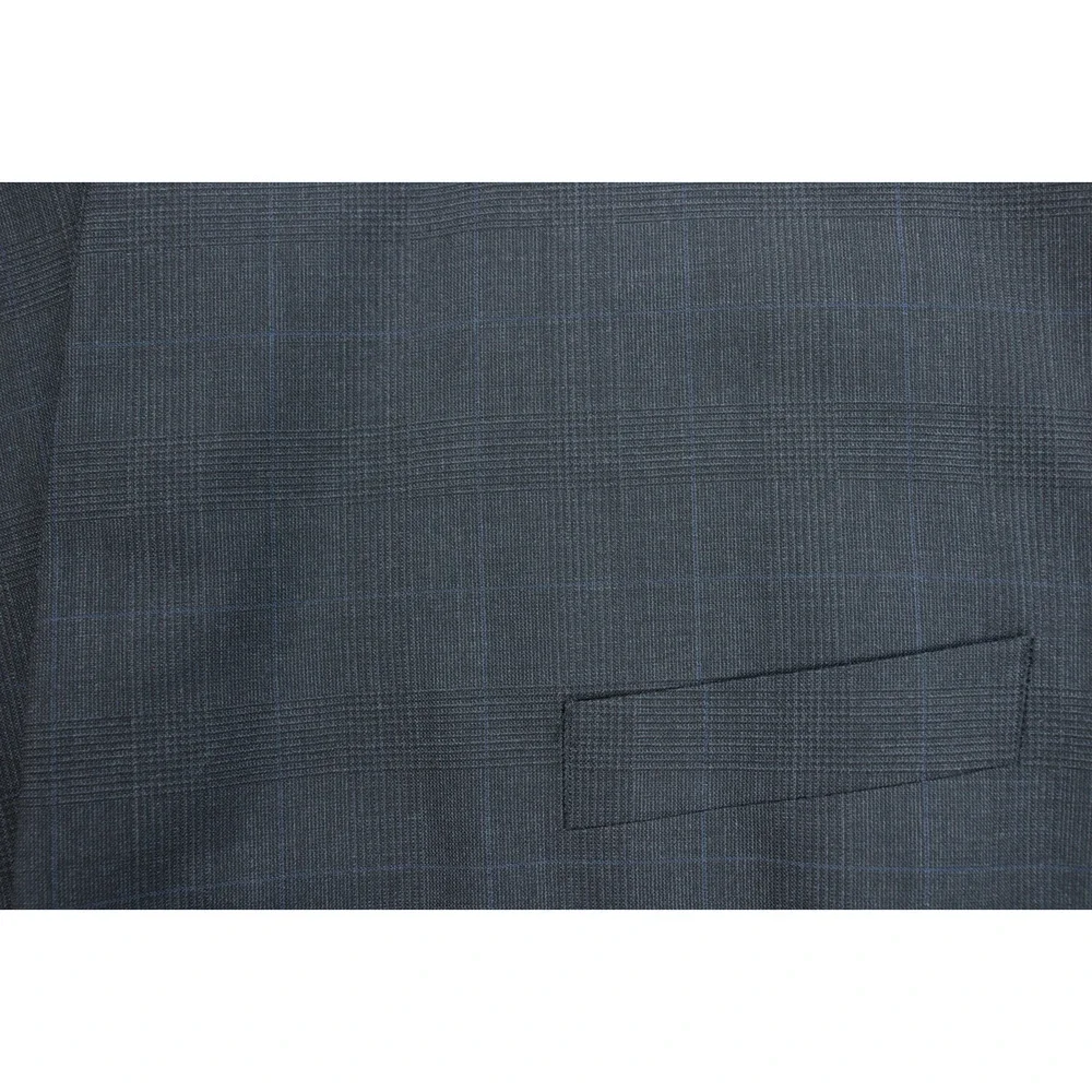 Brooks Brothers‎ Blazer Mens 46R Gray 346 Plaid Wool Blend Stretch 2 Buttons